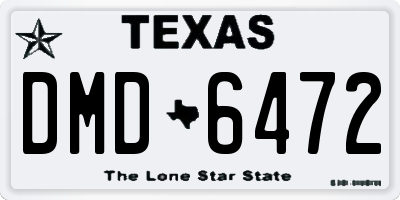 TX license plate DMD6472