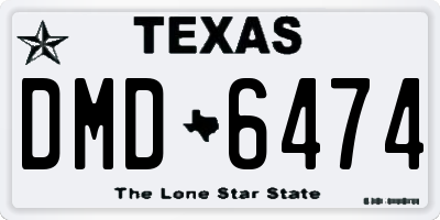 TX license plate DMD6474