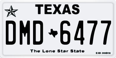 TX license plate DMD6477