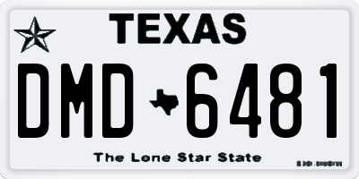 TX license plate DMD6481