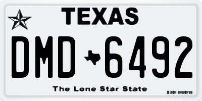 TX license plate DMD6492