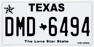 TX license plate DMD6494