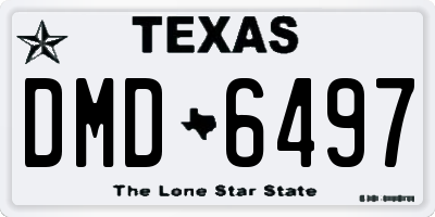 TX license plate DMD6497
