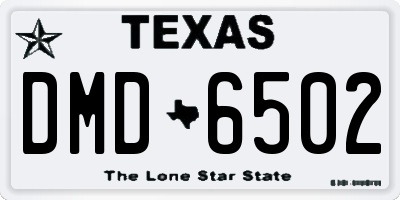 TX license plate DMD6502