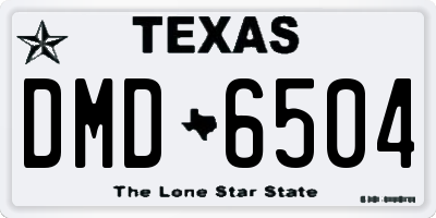 TX license plate DMD6504