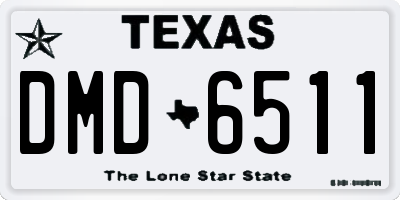 TX license plate DMD6511