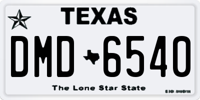 TX license plate DMD6540