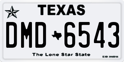 TX license plate DMD6543