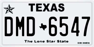 TX license plate DMD6547