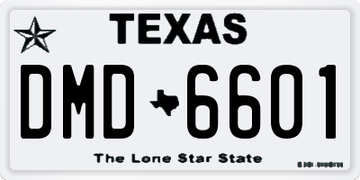 TX license plate DMD6601
