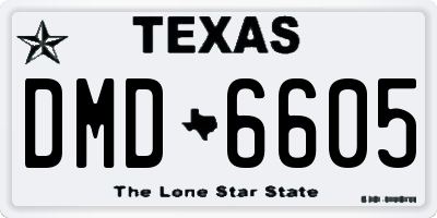TX license plate DMD6605