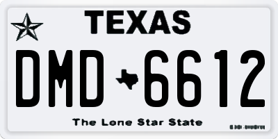 TX license plate DMD6612