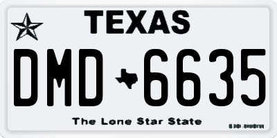 TX license plate DMD6635