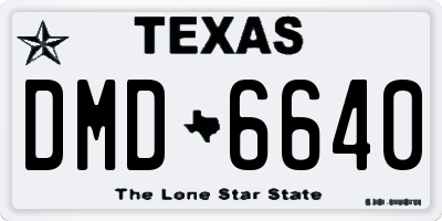 TX license plate DMD6640