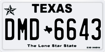 TX license plate DMD6643