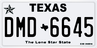 TX license plate DMD6645