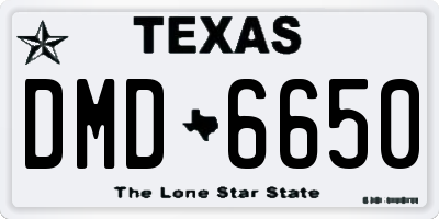 TX license plate DMD6650