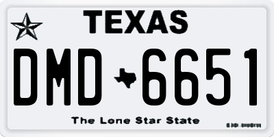 TX license plate DMD6651