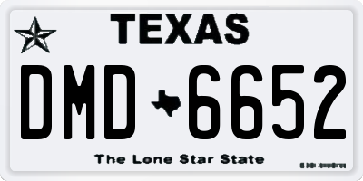 TX license plate DMD6652