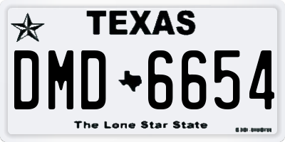 TX license plate DMD6654