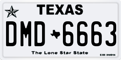 TX license plate DMD6663