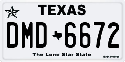 TX license plate DMD6672
