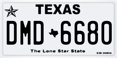 TX license plate DMD6680