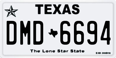 TX license plate DMD6694