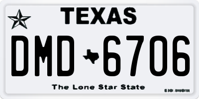 TX license plate DMD6706