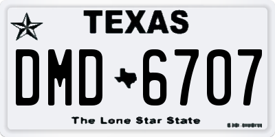 TX license plate DMD6707