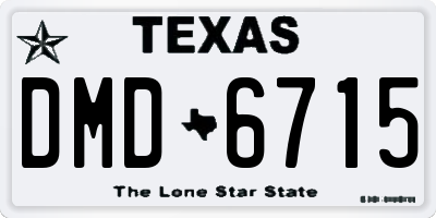 TX license plate DMD6715