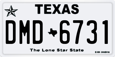 TX license plate DMD6731