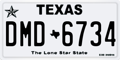 TX license plate DMD6734