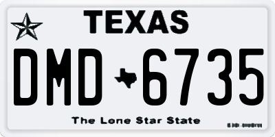TX license plate DMD6735