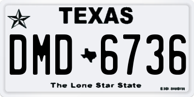 TX license plate DMD6736