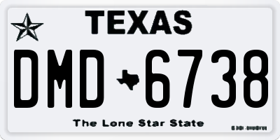 TX license plate DMD6738