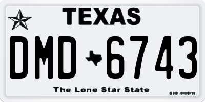 TX license plate DMD6743