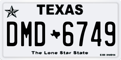 TX license plate DMD6749
