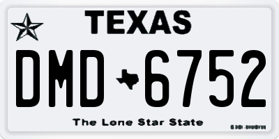 TX license plate DMD6752