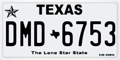 TX license plate DMD6753