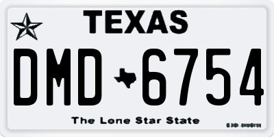 TX license plate DMD6754