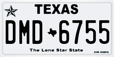 TX license plate DMD6755