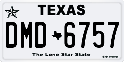 TX license plate DMD6757