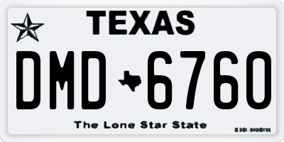 TX license plate DMD6760