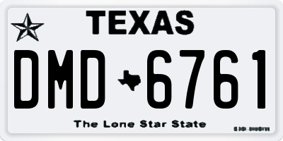 TX license plate DMD6761
