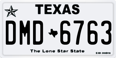 TX license plate DMD6763