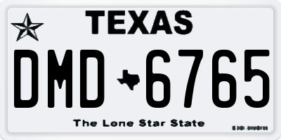 TX license plate DMD6765