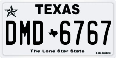 TX license plate DMD6767