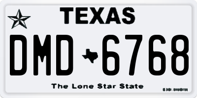 TX license plate DMD6768