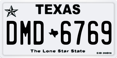 TX license plate DMD6769